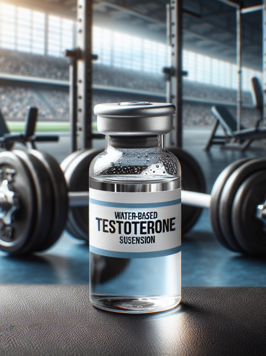 Water-based testosterone suspension for physical enhancement in sports